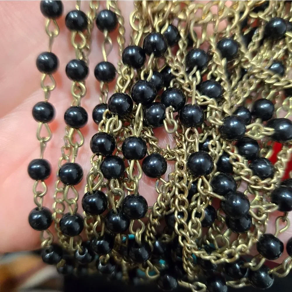 Vintage early 2000s dangling beaded necklace large statement piece